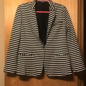 Black & White Striped Blazer